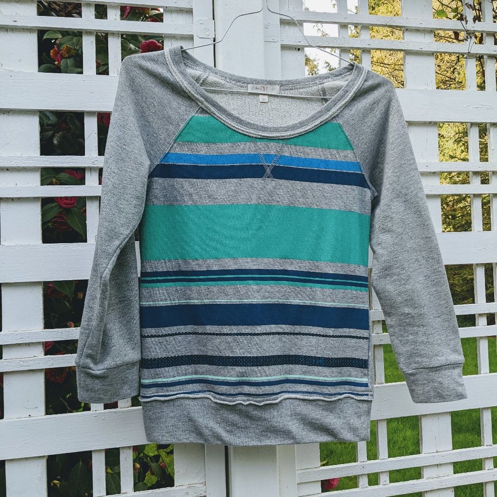 Gray striped sweatshirt